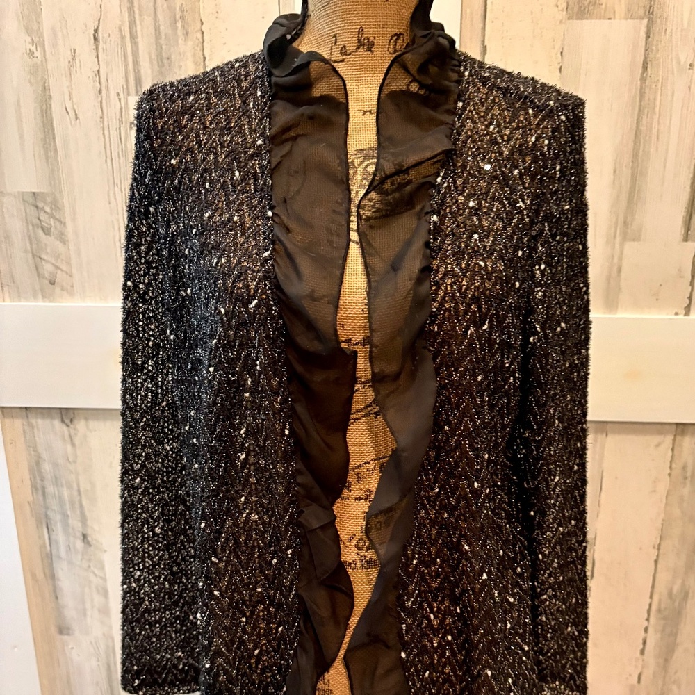 ML DESIGN XL BLACK EYELET SWEATER